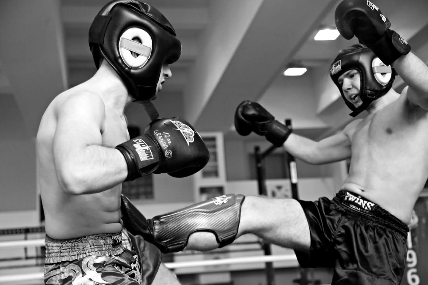 Blocking a low kick